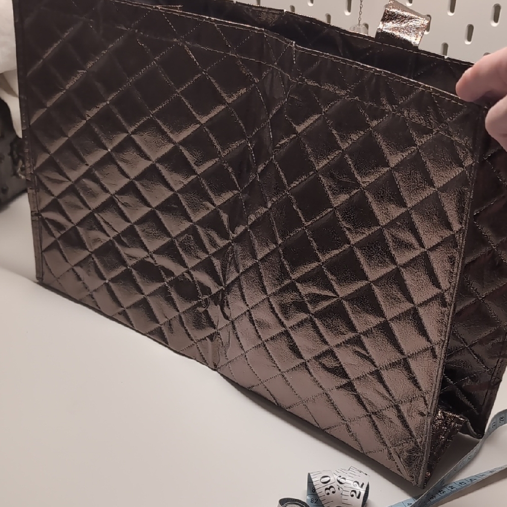 Quilted Metallic Tote Bag